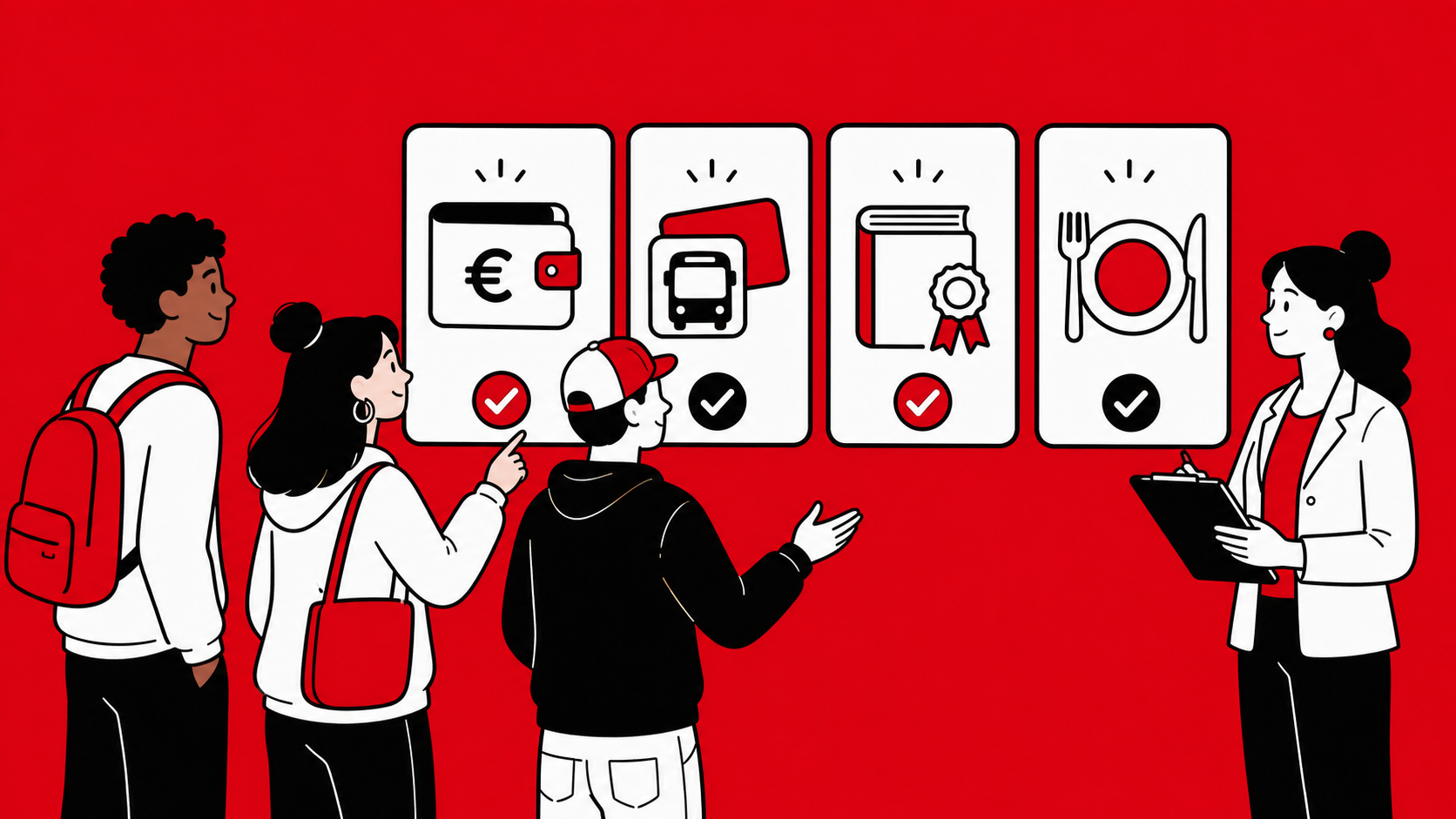 Auszubildende bewerten gemeinsam alltagswirksame Leistungen wie Vergütung, Mobilität, Lernen und Verpflegung